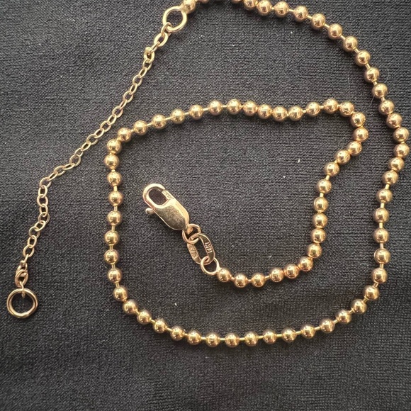 Authentic 14K Rose Gold Ball Chain Anklet - Picture 4 of 6